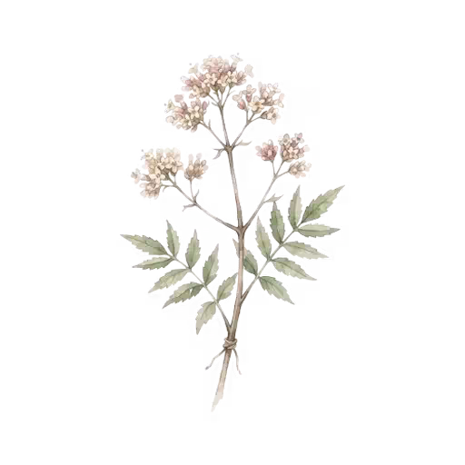 Valerian roots and sprigs
